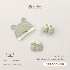 EMBES - Set phụ kiện embes teddy - 26-B1-12 - Xanh lá - 0-3M -SS26.T4A