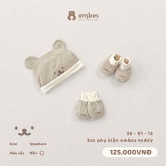 EMBES - Set phụ kiện embes teddy - 26-B1-12 - Nâu - 0-3M -SS26.T4A