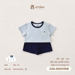 EMBES - Bộ cộc phối màu mác in trang trí - 26-K2-24 - Xanh Dương - 3-4Y - SS26.T4B