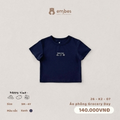 EMBES - Áo phông Grocery day - 26-K2-07 - Xanh - 3-4Y - SS26.T4B