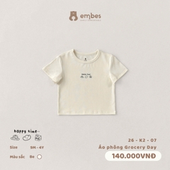 EMBES - Áo phông Grocery day - 26-K2-07 - Be - 2-3Y - SS26.T4B