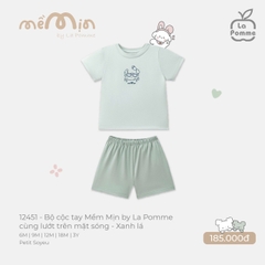 LP - Bộ cộc tay Mềm Mịn by La Pomme cùng lướt trên mặt sóng - Xanh lá - 9-12M - SS26.T4C