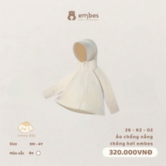 EMBES - Áo chống nắng thông hơi embes - 26-K2-02 - Be - 12-18M - SS26.T4D