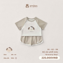 EMBES - Bộ cộc phối màu Grocery day - 26-K2-06 - Xám - 9-12M - SS26.T4D
