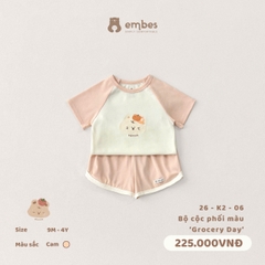 EMBES - Bộ cộc phối màu Grocery day - 26-K2-06 - Cam - 2-3Y - SS26.T4D