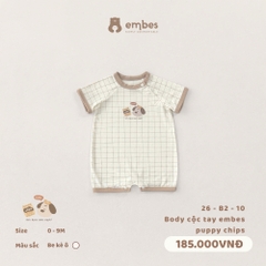 EMBES - Body cộc tay embes puppy chips - 26-B2-10 - Be kẻ - 0-3M - SS26.T4D