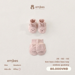 EMBES - Set bao chân bao tay embes gummy - 26-B2-02 - Hồng - Newborn - SS26.T5A