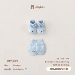 EMBES - Set bao chân bao tay embes gummy - 26-B2-02 - Xanh Dương - Newborn - SS26.T5A