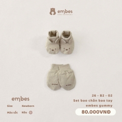 EMBES - Set bao chân bao tay embes gummy - 26-B2-02 - Nâu - Newborn - SS26.T5A