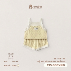 EMBES - Bộ hai dây embes chấm bi - 26-K2-10 - Vàng - 2-3Y - SS26.T5A