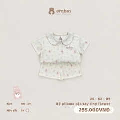 EMBES - Bộ pijama cộc tay tiny flower - 26-K2-09 - Be - 9-12M - SS26.T5B