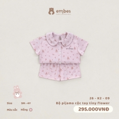 EMBES - Bộ pijama cộc tay tiny flower - 26-K2-09 - Hồng - 18-24M - SS26.T5B