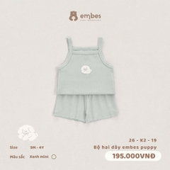 EMBES - Bộ hai dây embes puppy - 26-K2-19 - Xanh mint - 2-3Y - SS26.T5B