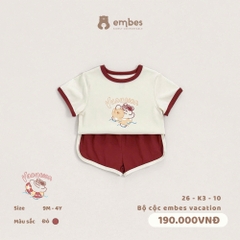 EMBES - Bộ cộc embes vacation - 26-K3-10 - Đỏ - 12-18M - SS26.T5B