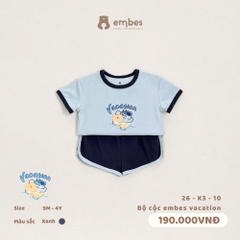 EMBES - Bộ cộc embes vacation - 26-K3-10 - Xanh - 9-12M - SS26.T5B
