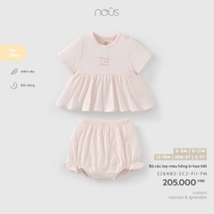 NOUS - Bộ cộc tay màu hồng in họa tiết - 2-3Y - SS26.T5B