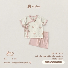 EMBES - Bộ cộc tay cài chéo embes little pony - 26-B1-23 - Hồng họa tiết - 6-9M - SS26.T5C