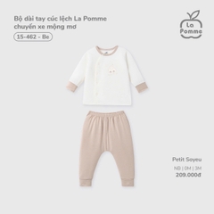 LP - Bộ dài tay cúc lệch La Pomme chuyến xe mộng mơ - Be - Newborn - SS26.T5B