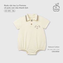 LP - Body cộc tay La Pomme cổ polo cún nâu thanh lịch - Be - 6-9M - SS26.T5B