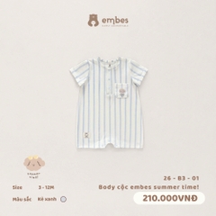 EMBES - Body cộc embes summer time - 26-B3-01 - Kẻ xanh - 3-6M - SS26.T5C