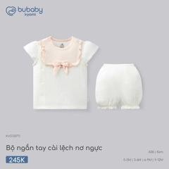 BU - Bộ ngắn tay cài lệch Nơ ngực - KVS130711 - Kem - 6-9M - SS26.T5B