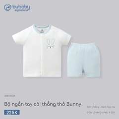 BU - Bộ ngắn tay cài thẳng in Thỏ Bunny - SBB130238 - Trắng - xanh bạc hà - 3-6M - SS26.T5B