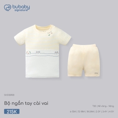 BU - Bộ ngắn tay cài vai - SVS130100 - Kẻ vàng - vàng - 12-18M - SS26.T5B
