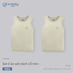 BU - Set 2 áo sát nách cổ tròn - IVS340400 - Be - 6-12M - SS26.T5B