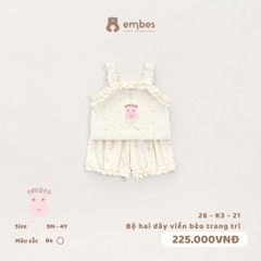 EMBES - Bộ hai dây viền bèo trang trí - 26-K3-21 - Be - 12-18M  -SS26.T6A