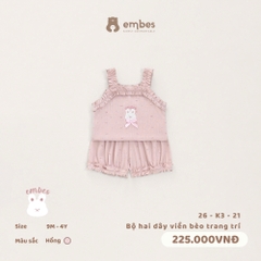 EMBES - Bộ hai dây viền bèo trang trí - 26-K3-21 - Hồng - 18-24M  -SS26.T6A