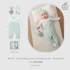 LP - Set quà tặng sơ sinh La Pomme cún yêu (Bộ body liền) - Xanh mint - 0-3M - SS26.T6A