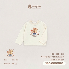 EMBES - Áo dài tay Childhood with embes  - 26-K4-03 - be - 12-18M - SS26.T6A