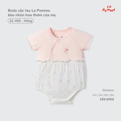 LP - Body cộc tay La Pomme bèo nhún hoa thơm của mẹ - Hồng - 6-9M - SS26.T7A