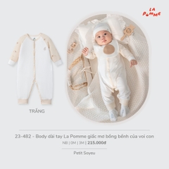 LP - Body dài tay La Pomme giấc mơ bồng bềnh của voi con - Trắng - Newborn - SS26.T7A