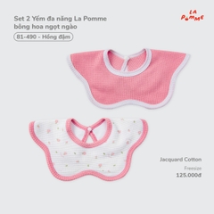 LP - Set 2 Yếm đa năng La Pomme bông hoa ngọt ngào - Hồng (đậm) - FS - SS26.T7A