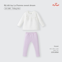 LP - Bộ dài tay La Pomme sweet dream - Trắng Tím - 6-9M - SS26.T7A