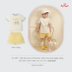 LP - Bộ cộc tay La Pomme vườn hoa quả ngập nắng - Kem Vàng - 6-9M - SS26.T7A