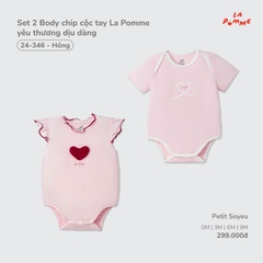LP - Set 2 Body chip cộc tay La Pomme yêu thương dịu dàng - Hồng - 0-3M - SS26.T7A