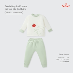 LP - Bộ dài tay La Pomme hái trái táo đỏ thơm - Be Xanh - 3-4Y - SS26.T7A