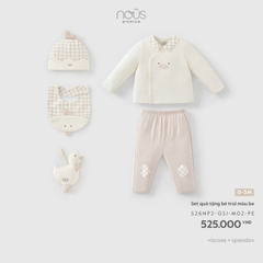 NOUS - Set quà tặng bé trai màu be - 0-3M - SS26.T7A