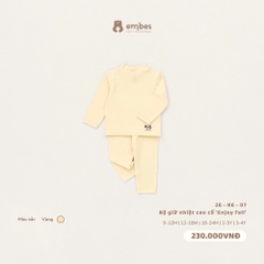 EMBES - Bộ giữ nhiệt cao cổ 'Enjoy fall' vàng - 26-K6-07 - 12-18M - SS26.T8B