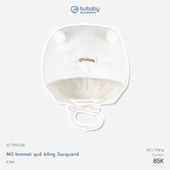 BU - Mũ Bonnet Quả bông - ACT1943QB - Trắng - 0-3M - SS26.T8B