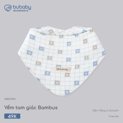 BU ĐÂY - Yếm tam giác Bambus - ABB012000 - Trắng in chữ xanh - Free size - SS26.T8C