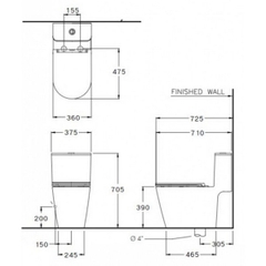 Bồn cầu COTTO một khối Simply Connect C103327