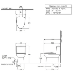 Bồn Cầu Cotto Một Khối Vanlento C105407