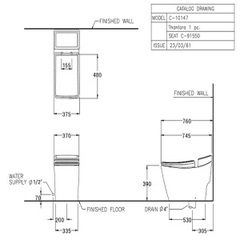 Bồn cầu COTTO một khối Thantara C10147