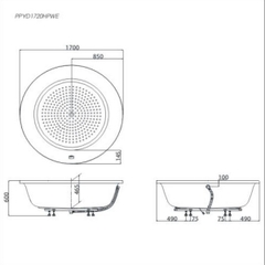 Bồn tắm cao cấp TOTO PPY1720PWEP/NTP003E