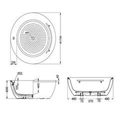 Bồn tắm cao cấp TOTO PPY1724HPWE#P