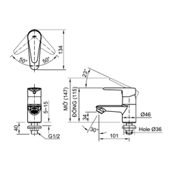 Vòi chậu nước lạnh INAX LFV-21S