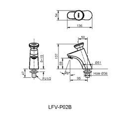 Vòi chậu nước lạnh INAX LFV-P02B